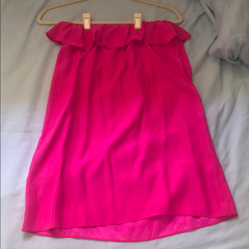 Hoy pink strapless dress